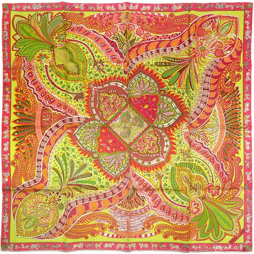 HERMÈS Scarf “Le Jardin De La Maharani” by Artist Annie Faivre